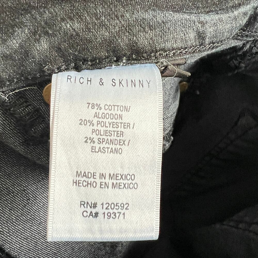 Rich & Skinny Black Mid Rise Skinny Jeans Women's 27 Stretch Casual Classic - Picture 7 of 8